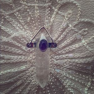Quartz Crystal pendant with Amethyst